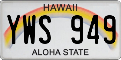 HI license plate YWS949