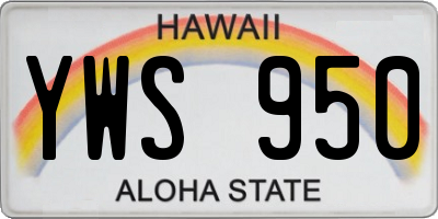 HI license plate YWS950