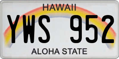 HI license plate YWS952