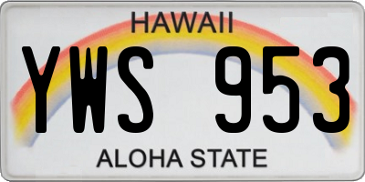 HI license plate YWS953