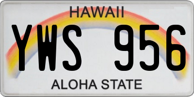 HI license plate YWS956