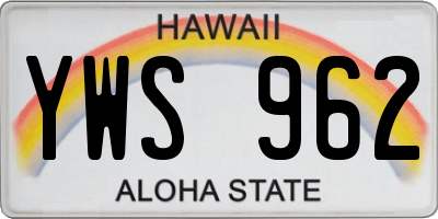 HI license plate YWS962