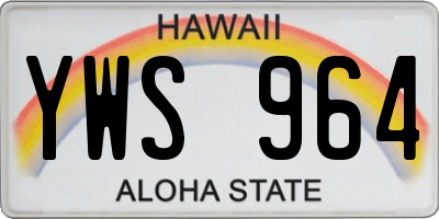 HI license plate YWS964