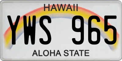 HI license plate YWS965