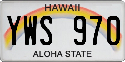 HI license plate YWS970