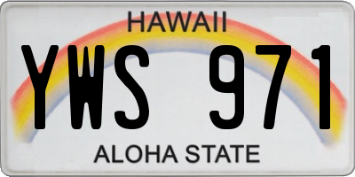 HI license plate YWS971