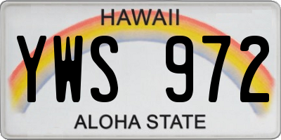 HI license plate YWS972