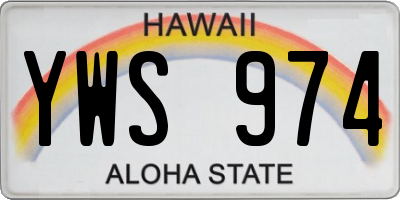 HI license plate YWS974