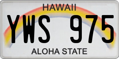 HI license plate YWS975