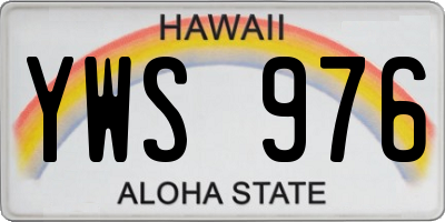 HI license plate YWS976
