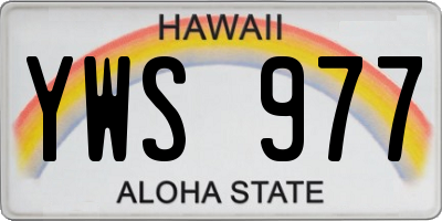 HI license plate YWS977
