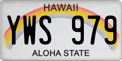 HI license plate YWS979
