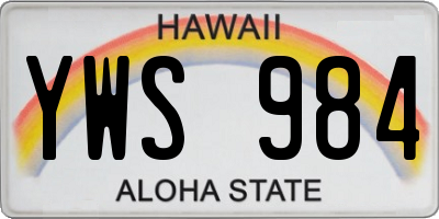 HI license plate YWS984