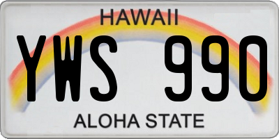 HI license plate YWS990