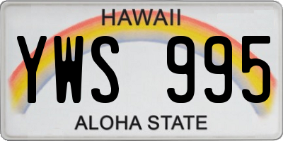 HI license plate YWS995