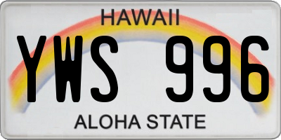 HI license plate YWS996