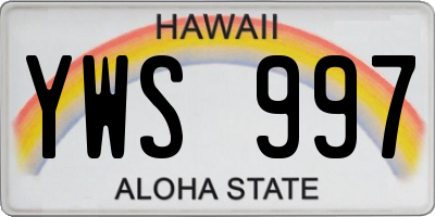 HI license plate YWS997