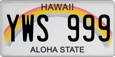 HI license plate YWS999