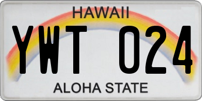 HI license plate YWT024