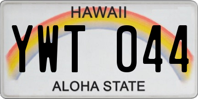 HI license plate YWT044