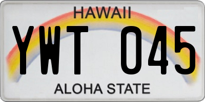 HI license plate YWT045