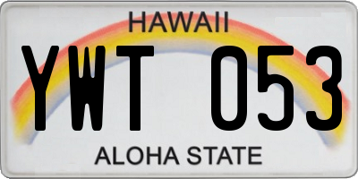 HI license plate YWT053
