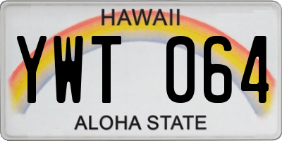 HI license plate YWT064