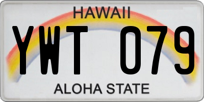HI license plate YWT079