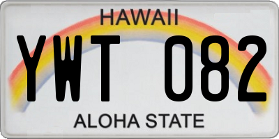 HI license plate YWT082