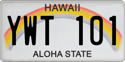 HI license plate YWT101