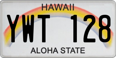 HI license plate YWT128