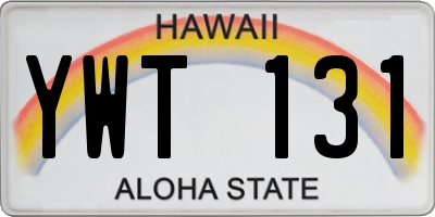 HI license plate YWT131
