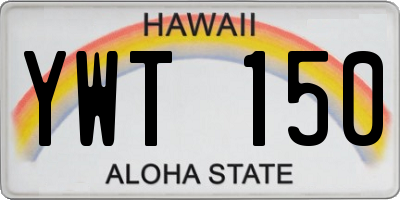 HI license plate YWT150