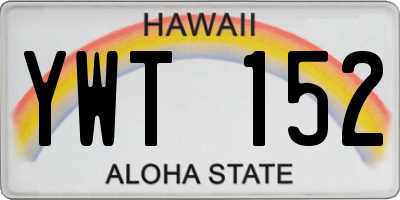 HI license plate YWT152