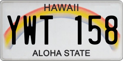 HI license plate YWT158