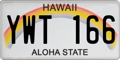 HI license plate YWT166