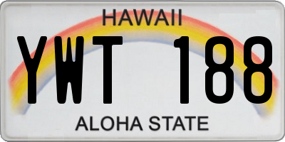 HI license plate YWT188