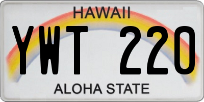 HI license plate YWT220