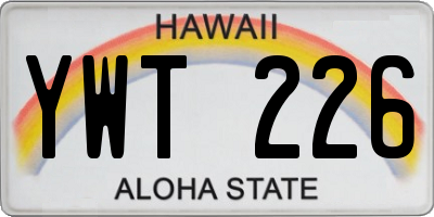 HI license plate YWT226
