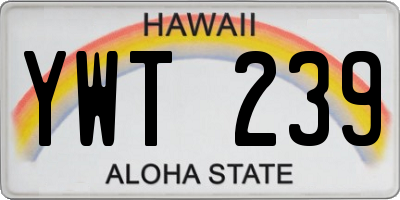 HI license plate YWT239