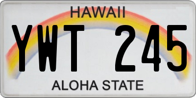 HI license plate YWT245