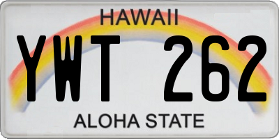 HI license plate YWT262