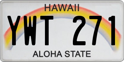 HI license plate YWT271
