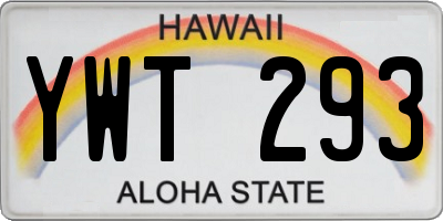 HI license plate YWT293