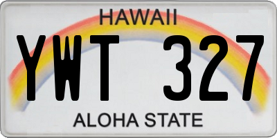 HI license plate YWT327