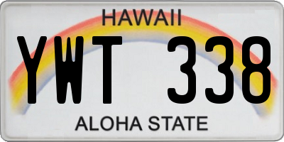 HI license plate YWT338