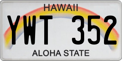 HI license plate YWT352