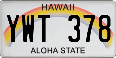 HI license plate YWT378