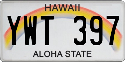 HI license plate YWT397