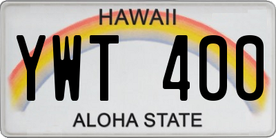 HI license plate YWT400